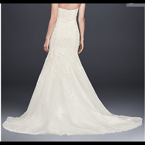 Beaded Lace Mermaid Wedding Dress with Tulle Skirt - Picture 4 of 6